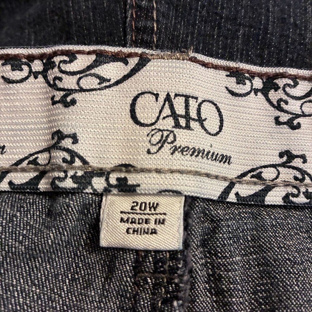 Cato Premium Women’s Dark Washed Denim Blue Jeans W/ Stretch Band At Waist.  20W - Picture 12 of 14